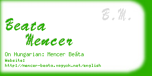 beata mencer business card